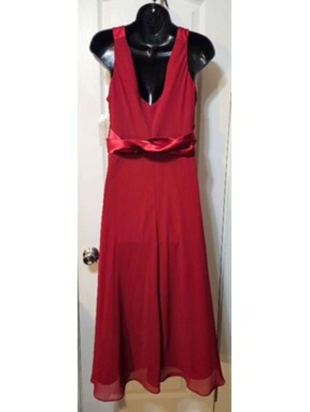 Evan-Picone Burgundy Wrap Dress Size 14 Elegant Occasion Career Chic - Picture 3 of 9